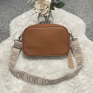 ✨ Rae Dunn Cognac LOVE Crossbody Camera Bag✨
